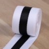 White-Black-White Intercolor 100D Polyester Webbing – High-Density Woven Trim for Pants Side Stripes, Garment Edges & DIY Apparel