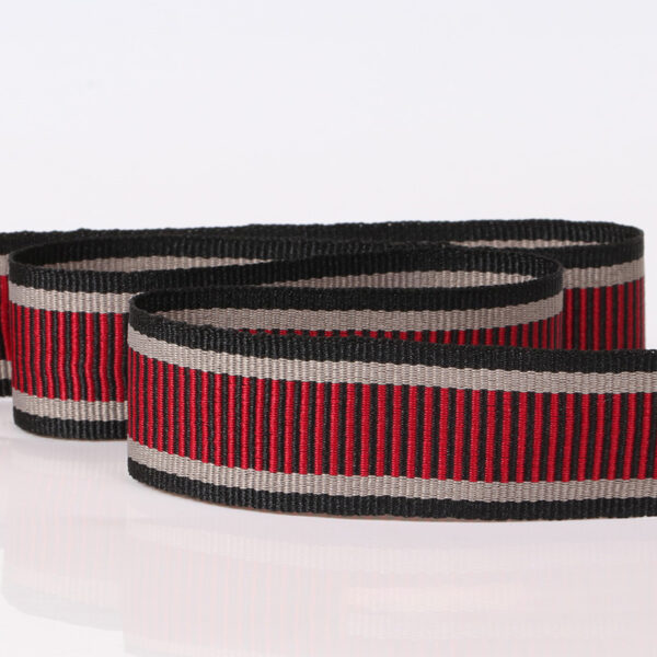 2.5cm Intercolor Polyester Webbing – Striped Grosgrain Tape for Shoes, Garments, Bags & DIY Crafts