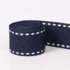 Factory Direct 15MM Navy Blue Polyester Grosgrain Tape with Contrast Jump Stitch – Decorative Binding Ribbon for Garments, Home Textiles & DIY Crafts