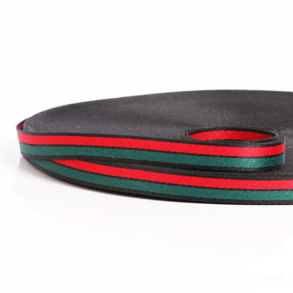 Factory Direct 1.0cm Striped Polyester Webbing – 100D Dense Weave Mélange Tape for Bags & Apparel Trim (In Stock)