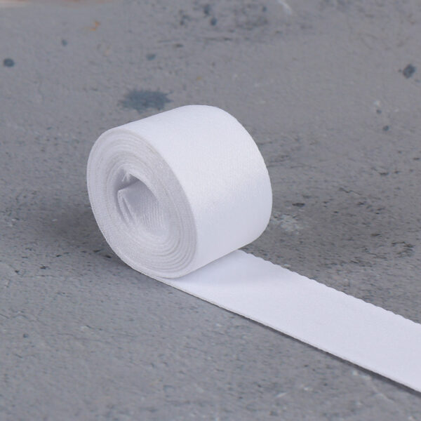 100D Dense Black & White Polyester Webbing – Solid Color Tight-Weave Trim for Apparel, Bags & Accessories