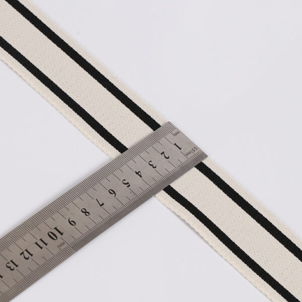 Black and White Striped Ribbed Jacquard Knit Tape – 4cm to 6cm Sport Style Side Trim for Casualwear
