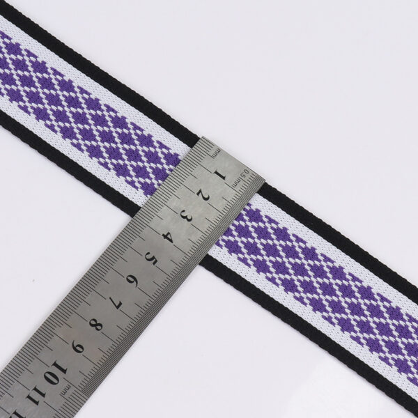 4cm Ribbed Knit Jacquard Webbing – Stretch Polyester Side Tape for Sportswear and Apparel