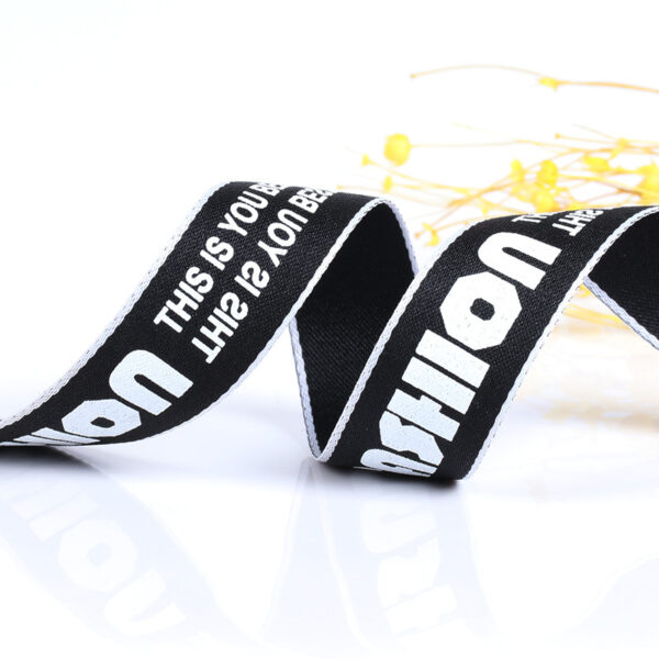 2.5cm “FASHION” Printed Polyester Webbing – High-Density Tape for Garment Trim & Accessories
