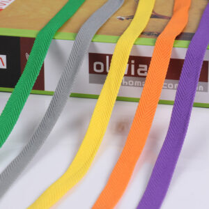 1.0cm Colorful Imitation Nylon Herringbone Tape – Garment Binding Strip & Neckline Edge Trim