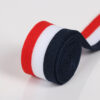 主图-05 Red White Blue Mélange Polyester Knitted Tape – Interlock Warp-Knitted Trim for Garment Edge & Waistband