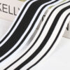 Black and White Mélange Polyester Knitted Tape – Horizontal Stretch Warp-Knit Side Stripe Trim