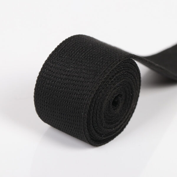 主图-05 Black & White 150D Polyester Knitted Tape – Garment Neckline Binding and Side Panel Trim
