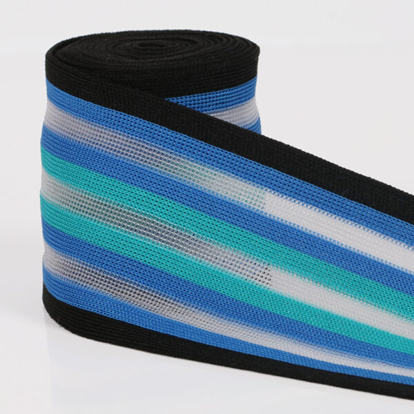 主图-05 7cm Intercolor Knitted Mesh Tape with Monofilament – Breathable Side Stripe for Sportswear & Casual Pants