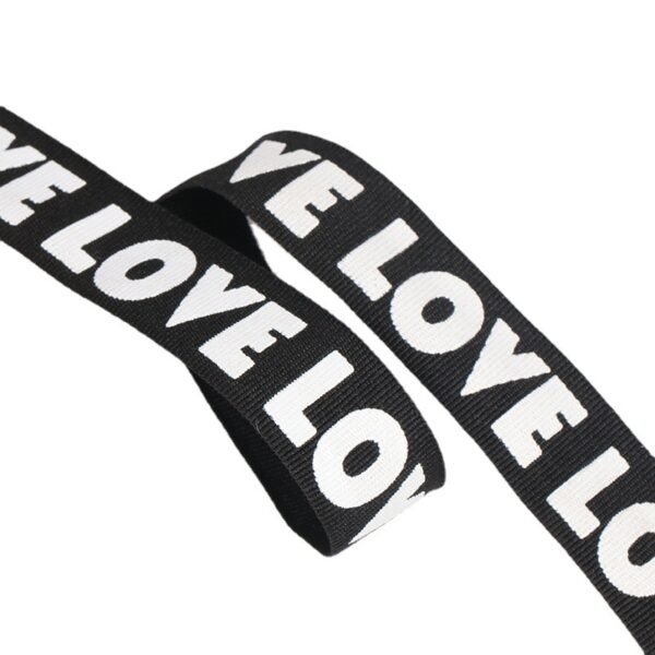 Custom Logo Polyester Webbing Tape – Printed English Letter Edge Trim & Back Neck Binding for Clothing, Bags, DIY Crafts & Fashion Accessories
