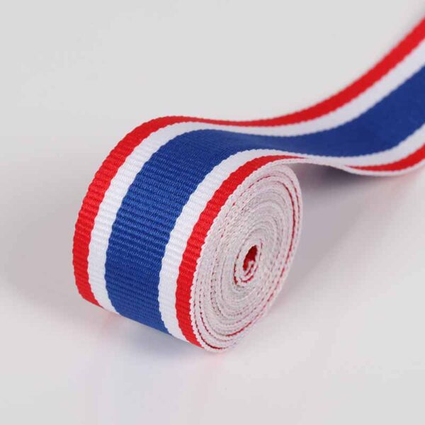 2.5cm Multicolor Polyester Ribbed Webbing Tape – High-Density Decorative Stripe Trim for DIY Sewing & Garment Accessories