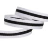 White-Black-White Intercolor 100D Polyester Webbing – High-Density Woven Trim for Pants Side Stripes, Garment Edges & DIY Apparel