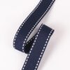 Factory Direct 15MM Navy Blue Polyester Grosgrain Tape with Contrast Jump Stitch – Decorative Binding Ribbon for Garments, Home Textiles & DIY Crafts