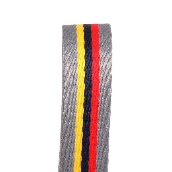 1.0cm Multicolor Stripe Polyester Webbing – 100D Dense Woven Decorative Trim for Garments, Side Tapes, and Straps