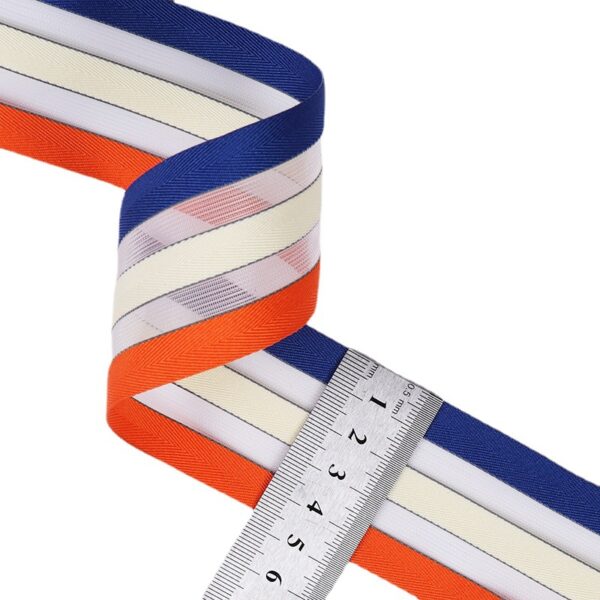 4.5cm Intercolor Polyester Herringbone Mesh Webbing – Semi-Transparent Fish Silk Tape for Garment & Bag Trim