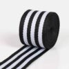 主图-06 Wholesale Black and White Stripe Polyester Webbing – High-Density Flat Grosgrain Trim for Clothing & Accessories