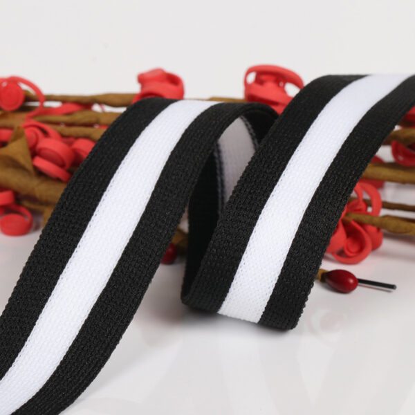 Intercolor 150D Polyester Warp Knitted Tape – Stretchable Color Stripe Binding & Side Trim Webbing