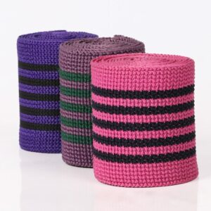 6.5cm Wide Striped Intercolor Chunky Knit Tape – Polyester Warp-Knitted Trim for Sportswear Side Panels