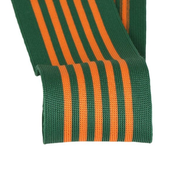5–6cm Wide Tricolor Intercolor Stripe Knit Tape – Polyester Warp-Knitted Decorative Webbing for Casualwear