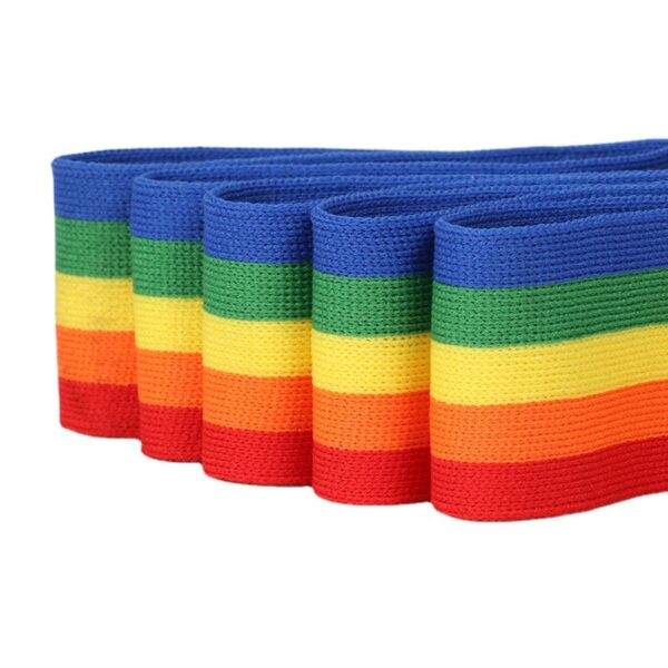 4cm Tricolor Intercolor Stripe Warp-Knitted Tape – Polyester Decorative Side Seam Webbing for Apparel