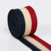 主图-07 Red White Blue Mélange Polyester Knitted Tape – Interlock Warp-Knitted Trim for Garment Edge & Waistband
