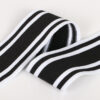 Black and White Mélange Polyester Knitted Tape – Horizontal Stretch Warp-Knit Side Stripe Trim