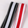 25MM Herringbone Polyester Webbing with White Dotted Stitching – DIY Fashion Ribbon for Hair Accessories, Garment Trim & Bag Decoration
