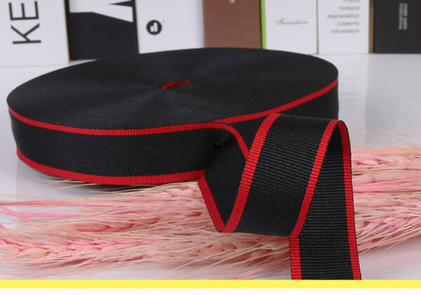 详情-04 Red-White-Blue Tricolor Polyester Webbing – 1.0–3.0cm Flat Weave Tape for Bag, Shoe & Garment Trim (300D)