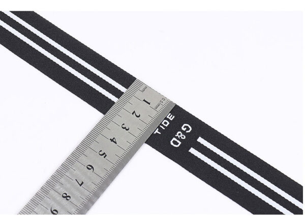 3cm GD Letter Jacquard Elastic Webbing – Nylon-Feel Trim for Waistbands & Pants Side Decoration