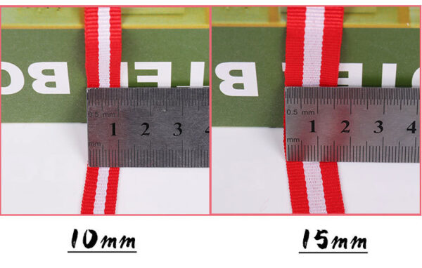 详情-06 Red-White-Blue Tricolor Polyester Webbing – 1.0–3.0cm Flat Weave Tape for Bag, Shoe & Garment Trim (300D)