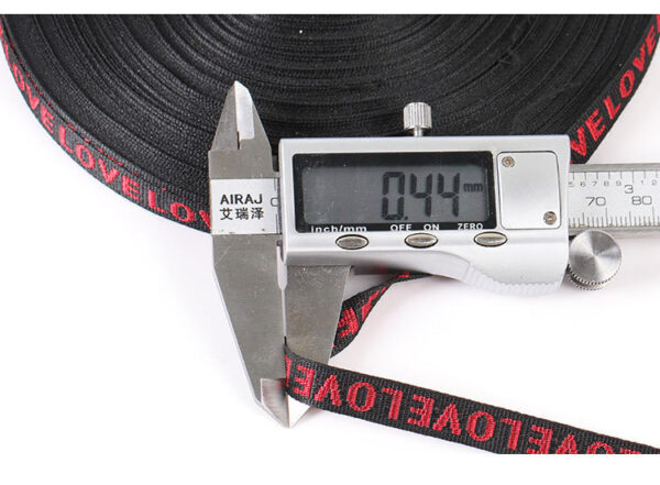 1.0cm NICE LOVE Lettered Polyester Jacquard Webbing – Flat Woven Trim for Clothing Decoration