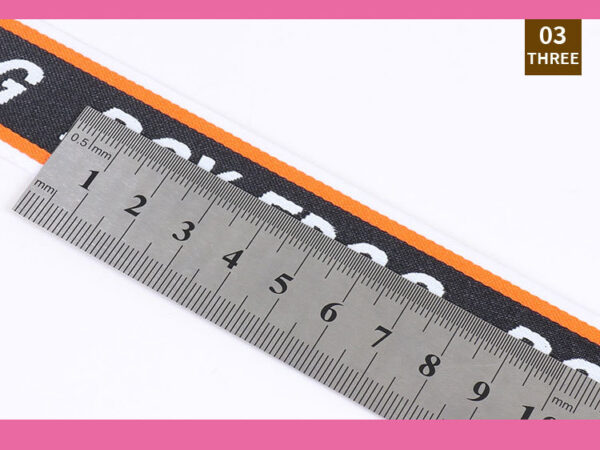 3cm Elastic Polyester Jacquard Logo Webbing – Custom Lettered Side Stripe Tape for Casual Pants