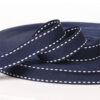 Factory Direct 15MM Navy Blue Polyester Grosgrain Tape with Contrast Jump Stitch – Decorative Binding Ribbon for Garments, Home Textiles & DIY Crafts