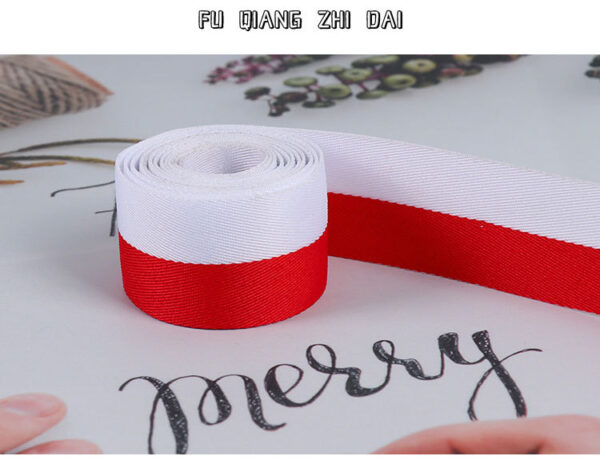 2.5cm Herringbone Webbing Tape – Two-Tone Polyester Fish Thread Trim for Bags, Shoes & DIY Sewing