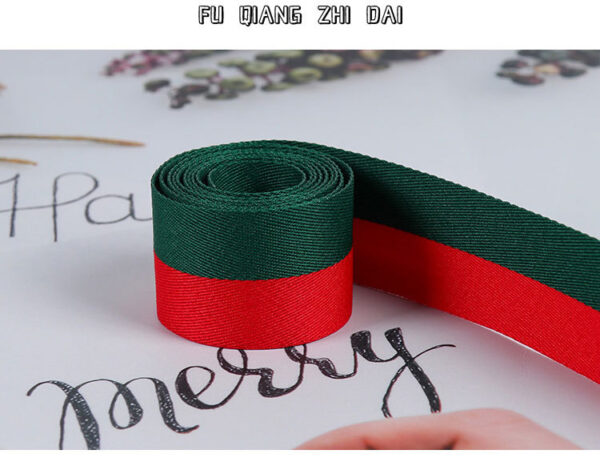2.5cm Herringbone Webbing Tape – Two-Tone Polyester Fish Thread Trim for Bags, Shoes & DIY Sewing