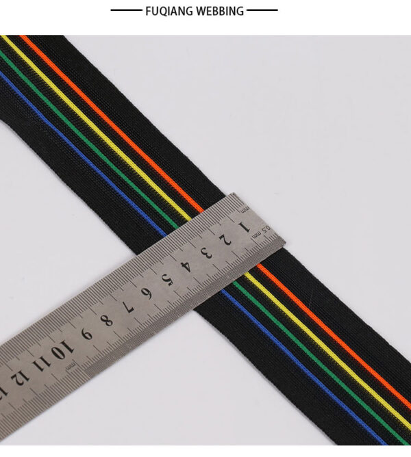 详情-11 7cm Intercolor Knitted Mesh Tape with Monofilament – Breathable Side Stripe for Sportswear & Casual Pants