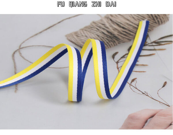 In-Stock 100D Dense Weave Mélange Stripe Polyester Tape – 3-Color Trim Webbing for Garment Necklines, Bags & DIY Projects