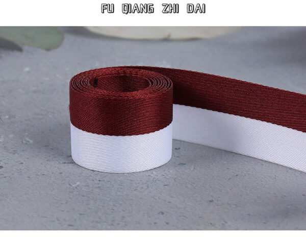 2.5cm Herringbone Webbing Tape – Two-Tone Polyester Fish Thread Trim for Bags, Shoes & DIY Sewing