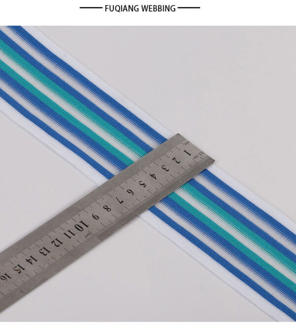 详情-12 7cm Intercolor Knitted Mesh Tape with Monofilament – Breathable Side Stripe for Sportswear & Casual Pants