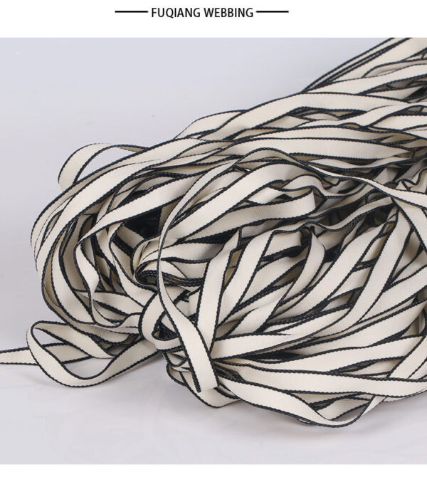 1.0cm Multicolor High-Stretch Polyester Dense Weave Webbing – Garment Neckline Tape & Decorative Trim