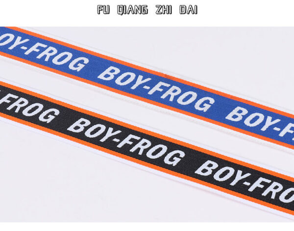 3cm Elastic Polyester Jacquard Logo Webbing – Custom Lettered Side Stripe Tape for Casual Pants