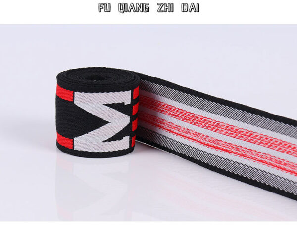 3cm Elastic Polyester Jacquard Webbing with "M" Letter Design – Side Stripe Trim for Pants & Garments