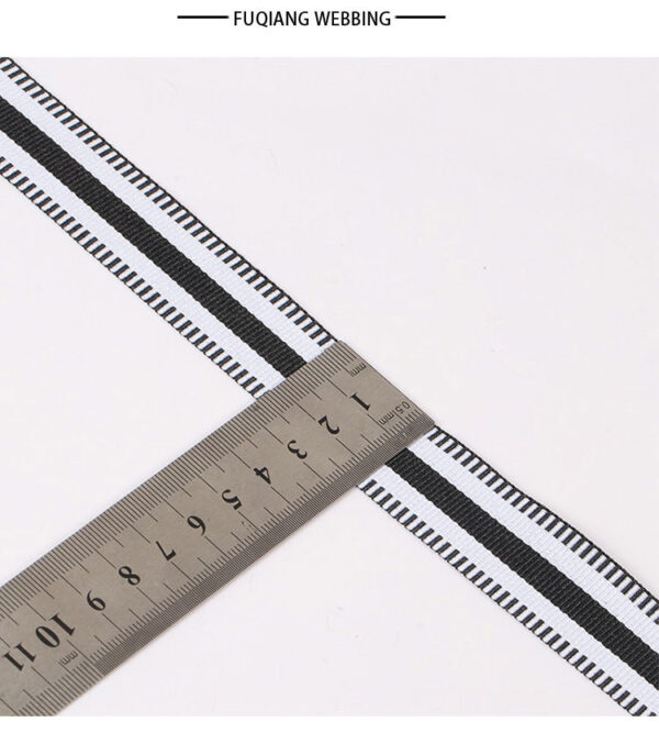 2.5CM Color-Mixed Striped Grosgrain Polyester Webbing – 300D Plain Weave Decorative Ribbon for Garment Trim, Crafting & DIY Accessories