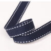 Factory Direct 15MM Navy Blue Polyester Grosgrain Tape with Contrast Jump Stitch – Decorative Binding Ribbon for Garments, Home Textiles & DIY Crafts