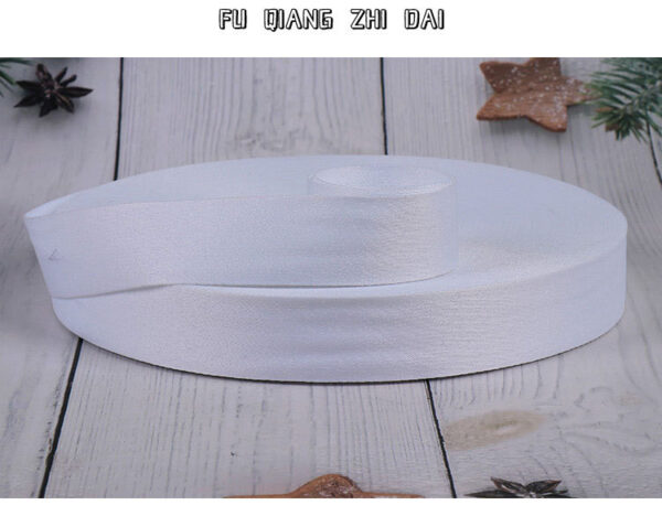 100D Dense Black & White Polyester Webbing – Solid Color Tight-Weave Trim for Apparel, Bags & Accessories