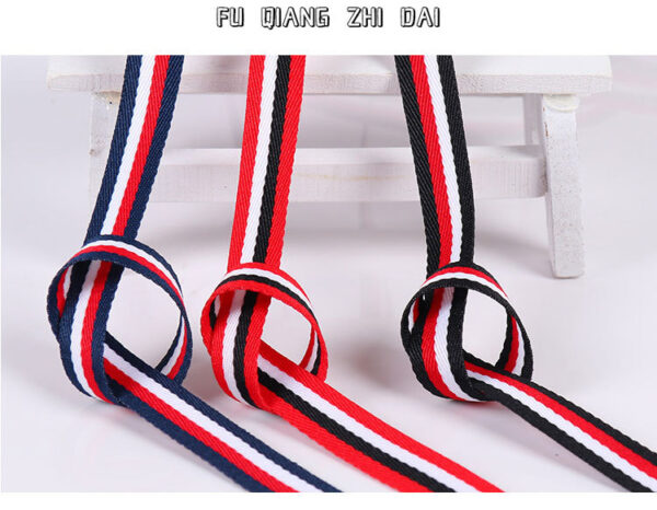 Lightweight Multicolor Herringbone Fishline Webbing – 1.0–2.0cm Polyester Trim for Garment, Bag & DIY Decoration