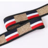 2cm Striped Intercolor Knitted Tape with Metallic Yarn – Gold & Silver Jacquard Polyester Side Stripe
