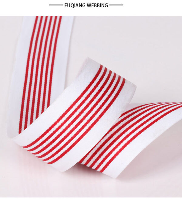 3.5CM Black & White Mélange Striped Polyester Webbing – 100D Densely Woven Trim for Garment Binding, DIY Crafts & Wholesale Supply