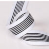 3.5CM Black & White Mélange Striped Polyester Webbing – 100D Densely Woven Trim for Garment Binding, DIY Crafts & Wholesale Supply