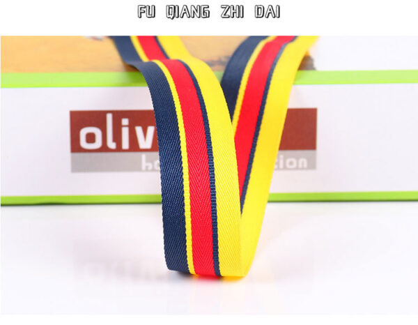 Lightweight Multicolor Herringbone Fishline Webbing – 1.0–2.0cm Polyester Trim for Garment, Bag & DIY Decoration